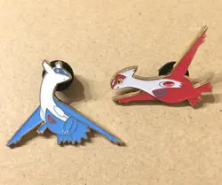 Overseas Exclusive Pokemon Latias + Latios Metal Pin Badge - Image 1