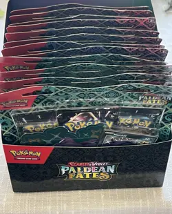 Pokemon TCG Paldean Fates Tech Sticker Collection Display 12 Blisters 36 Packs - Image 1