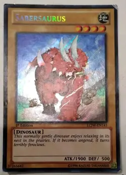 Yugioh Card TCG LCJW-EN143 Sabersaurus Secret Rare 1st Edition Played Holo - Image 2