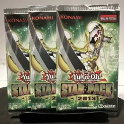 3x Lot Star Pack 2013 Yu-Gi-Oh 3-Card Booster Pack 1 Starfoil Card/Pack English - Image 1