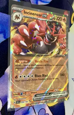Incineroar EX 34/162 Double Rare, Torracat & Litten Temporal Forces Pokemon Card - Image 3