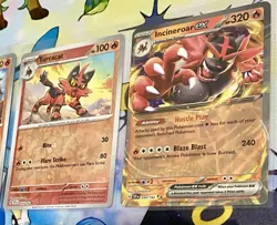 Incineroar EX 34/162 Double Rare, Torracat & Litten Temporal Forces Pokemon Card - Image 5