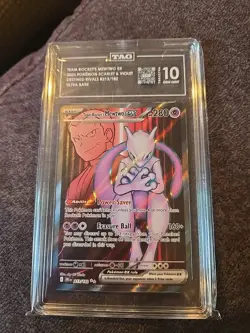 Team Rockets Mewtwo EX 213/182 Sv10: Destined Rivals Holo Card TAG 10 - Image 1