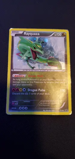 Rayquaza HOLO RARE Legendary Pokemon XY64 Dragon Black Star Promo Card - Image 1