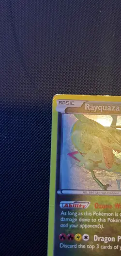 Rayquaza HOLO RARE Legendary Pokemon XY64 Dragon Black Star Promo Card - Image 2