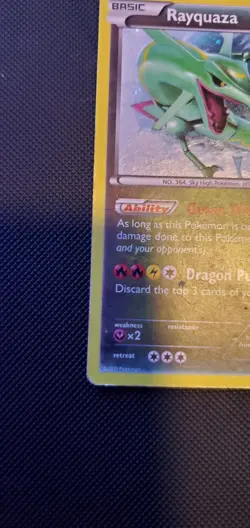 Rayquaza HOLO RARE Legendary Pokemon XY64 Dragon Black Star Promo Card - Image 5