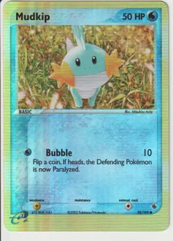 Pokemon TCG - Mudkip Reverse Holo Card - EX Ruby & Sapphire 59/109- LP - Image 1
