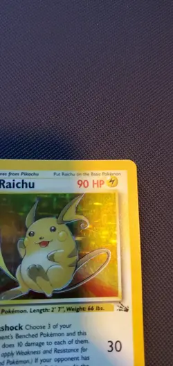 Raichu 14/62 Holo Rare Original Fossil Set 1999 WOTC Pokemon Card 14/62 - Image 3