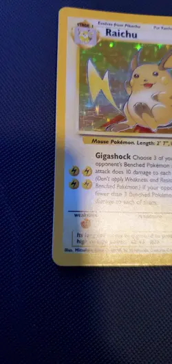 Raichu 14/62 Holo Rare Original Fossil Set 1999 WOTC Pokemon Card 14/62 - Image 5