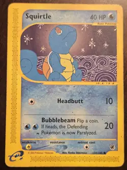 Vintage E-reader Squirtle 2002 132/165 Expedition Pokemon Card HP DMG - Image 1