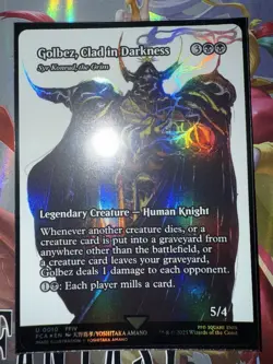 Magic MTG Final Fantasy Golbez Clad in Darkness *FOIL* Borderless 0010 Showcase - Image 1