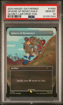 2024 MTG SECRET LAIR DROP FOIL #1484 SPHERE OF RESISTANCE PSA 10 - Image 1