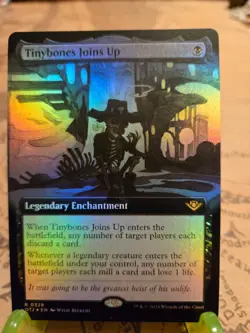 MTG Tinybones Joins Up Outlaws of Thunder Junction Foil Extended Art Rare NM - Image 1