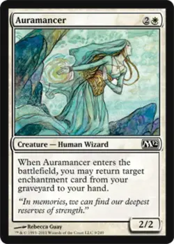 Auramancer -Foil Medium Play MTG Magic 2012 Core Set - Image 1
