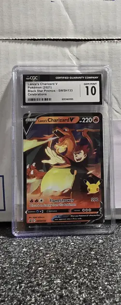 2021 Pokemon Celebrations Promo #SWSH133 Lance’s Charizard V CGC 10 Gem Mint - Image 1