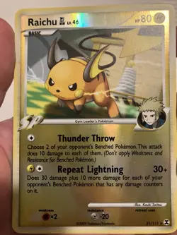 Raichu GL Lv. 46 31/111 Rising Rivals Reverse Holo Pokemon Trading Card 2009 LP - Image 3