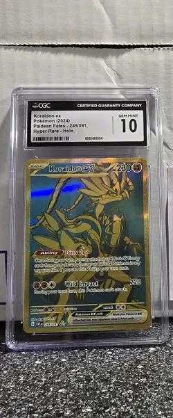 Pokemon SV Paldean Fates Secret Koraidon EX 245/091 CGC Gem-MT 10 Hype Rare 2024 - Image 1