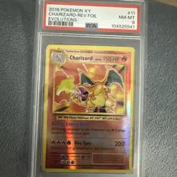 2016 Pokemon XY Evolutions Charizard Reverse Holo 11/108 #11 PSA 8 NM-MT - Image 1