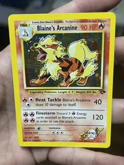 Pokemon TCG Blaine's Arcanine Gym Challenge Holo Card 1/132 Unlimited Rare - Image 1