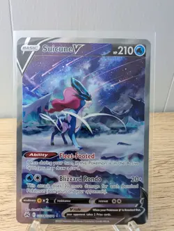 Pokemon TCG Suicune v GG38/GG70 Crown Zenith Ultra Rare Holo Card NM Condition - Image 1