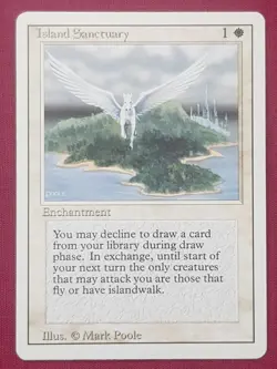 Magic The Gathering REVISED EDITION ISLAND SANCTUARY white card MTG - Image 1