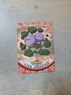 Pokemon Topps Weezing Card #110 TV Animation Series Blue Logo DMG - Image 1