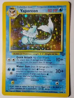 Vaporeon 12/64 Jungle Set Holo Rare Pokemon TCG Card 1999 HP Vintage 1999 - Image 1