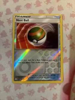 🚀Pokemon Card Nest Ball Sun & Moon Reverse Holo 123/149 Mint - Image 1