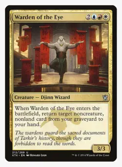 Warden of the Eye #212 KTK Magic Card in a Protective Sleeve - Image 1