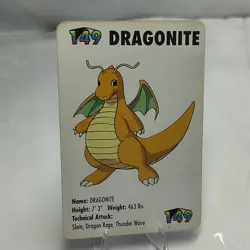 Pokemon Dragonite 149 Mini Card 1998 Applause Nintendo KFC Promo Vintage LP - Image 1