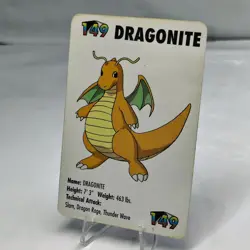 Pokemon Dragonite 149 Mini Card 1998 Applause Nintendo KFC Promo Vintage LP - Image 2