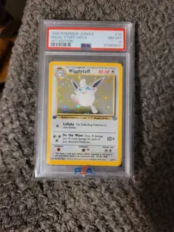 1st Edition 1999 Pokemon Jungle Wigglytuff Holo PSA Grade 8 - Image 1