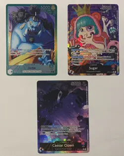 3 Card One Piece TCG English Lot Of Alt Art Alternate Leaders Leader Sugar L@@K - Image 1