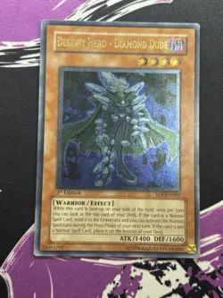 Yugioh Destiny Hero - Diamond Dude EOJ-EN003 Ultimate Rare 1st Edition MP - Image 1
