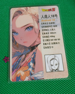 Android 18 sexy Anime ACG Waifu custom Cartoon Beauty Holo Card - Image 2