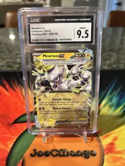 Pokemon TCG Mewtwo ex 058/182 Paradox Rift Double Rare Card - CGC PSA GEM MINT - Image 1