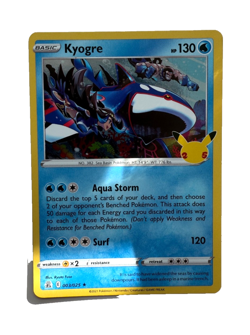 Kyogre 003/025 Rare 25th Anniversary Celebrations Holo Pokemon Card Pokemon TCG - Image 1
