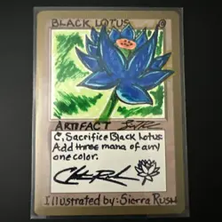 MTG Frame Break Hand Done Black Lotus In Paint Pen By Sierra Rush - Image 1