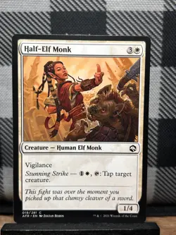 MTG TCG: Half-Elf Monk 19/281, Adventures in the Forgotten Realms - Image 1