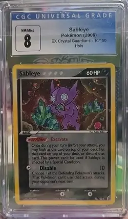 Pokemon Sableye Holo #10 EX Crystal Guardians 2006 - CGC 8 - Image 1