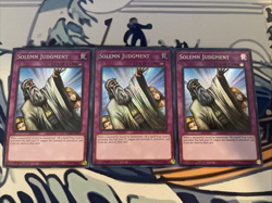 Yugioh Solemn Judgment x3 Secret Rare RA02-EN075 Near Mint - Image 1