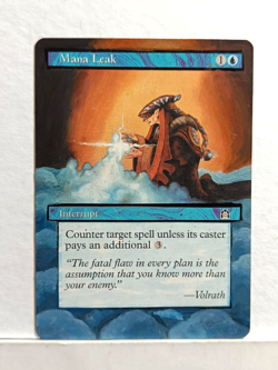 Mana Leak Stronghold MTG Magic Hand Painted Altered Extended Art - Image 1