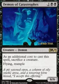 1 x Demon of Catastrophes - Foil - Prerelease Promo - Core Set 2019 - NM-Mint - - Image 1