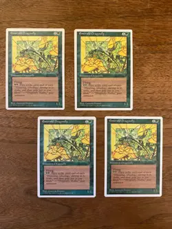 Emerald Dragonfly x4 NM+ NEVER PLAYED 4x 1995 MtG Chronicles Magic FREE SHIPPING - Image 1