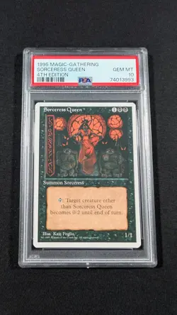 1995 Magic The Gathering Sorceress Queen PSA 10 GEM MINT 4th Edition MTG - Image 1