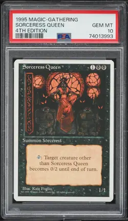 1995 Magic The Gathering Sorceress Queen PSA 10 GEM MINT 4th Edition MTG - Image 3
