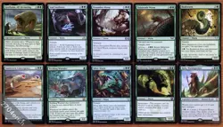 Set of 10 Big Green Wurm Creatures Tribal (NM English Magic MTG) Balustrade Wurm - Image 1