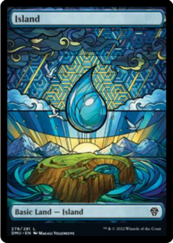 Island (278) Full Art Stained Glass Showcase Dominaria United MTG Basic Land - Image 1