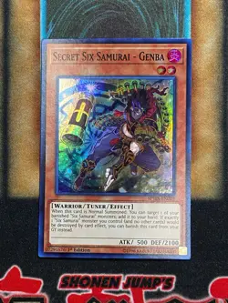 Yugioh Secret Six Samurai - Genba SPWA-EN002 Super Rare 1st Ed LP - Image 1