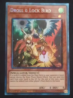 YuGiOh! Droll & Lock Bird RA02-EN006 Collector's Rare - Near Mint - Image 1